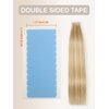 120PCS Hair Extension Tape Adhesive 1.57 x 0.31 Inch Double Sided Replacement Hair Extension Blue Tapes in Human Hair Extension Tape Tabs for Hair Extensions