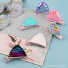 Framendino, 12 Pack Cat Ears Hair Clips Cute Glitter Sparkly Cat Ear Hair Barrettes for Women