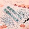 6300Pcs Face Gems with Rhinestones Glue for Makeup, Eye Gems Flat Back Rhinestones Hair Crystal Makeup Gems with Face Glue for Eye Jewels Hair Decoration Nail Art