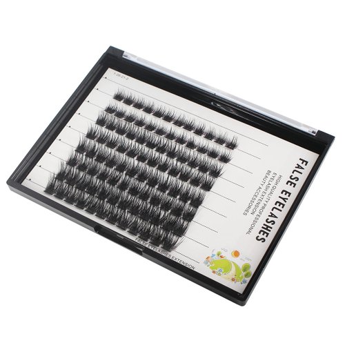 Bodermincer 96pcs 8-10-12-14mm Mixed D Curl Wide Cluster Clusters Individual Lashes Mink Cluster Eyelash Extensions Mink Super Cluster Eyelash Extension Natural 3D Russian Volume Faux Eyelashes Individual Lashes Makeup Cilia (10-12-14-16mm MIX)