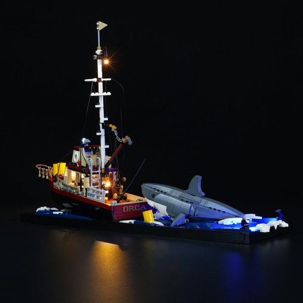 Rorliny LED Lighting Kit Compatible with Lego Jaws 21350(No Lego Models), Creative Light for Lego 21350 Set-Classic Version Light