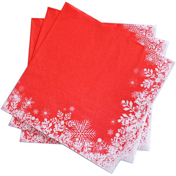 GGBOY 80 PCS Christmas Napkins Disposable, Christmas Paper Snowflake Napkins Christmas Napkins Paper, Holiday Napkins Winter Christmas Cocktail Napkins Paper Christmas Dinner Napkin for Decoupage