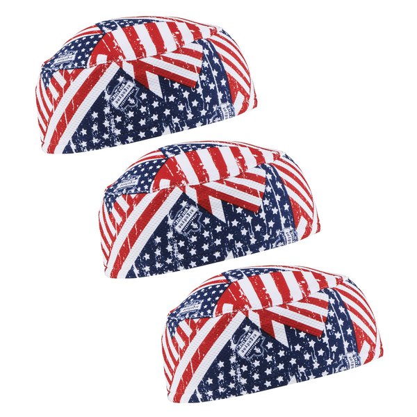 Ergodyne Chill Its 6630 Skull Cap, Lined with Terry Cloth Sweatband, Sweat Wicking, 3-Pack