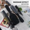 4Pcs Hair Brush Set, Included Paddle Brush Detangling Brush Hair Comb and Tail Comb, for Long Short Thick Thin Curly Hair Blowdrying Straightening Smoothing Massaging for Women, Men - Black