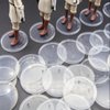 SIXPOINTS 36 Pieces Clear Round Figure Display Stand Base Compatible with 3.75” Movie Action Figure MODERN Star Wars / MODERN GI Joe /Marvel, 37.5mm Wide Disc,2.35mm Peg Doll Model Support Stands