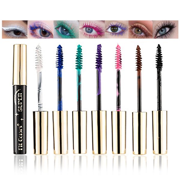 Joyeee Colored Mascara, 7 Colors Colorful Mascara Set, Waterproof and Smudgeproof Longlasting Mascara for Eyelashes, Cruelty Free Vegan Eye Makeup(Black Brown Blue Purple Green White Pink)