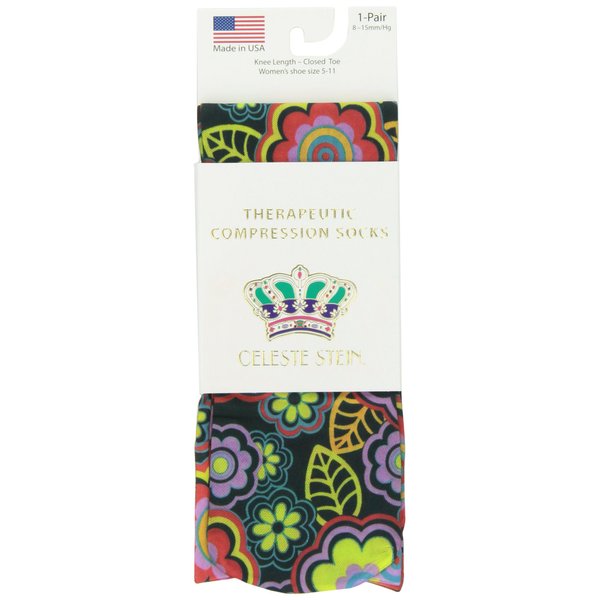 Celeste Stein Therapeutic Compression Socks, Black Vogue, 8-15 mmhg, .6 Ounce, 0.6 Ounce