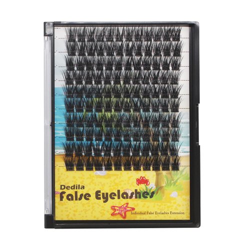 Dedila120Pcs 8-20mm Available Handmade D Curl Wide Stem Individual False Eyelashes Cluster Eyelash Extensions Dramatic Look Volume Eye Lashes Set Home DIY Lashes (14mm)