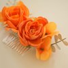 Fangsen Boho Autumn Wedding Silvery Orange Rose Bridal Headpiece Christmas Festival Headpiece Women Girls Party