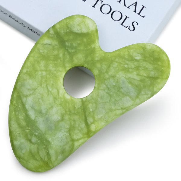 THLHKD Gua Sha Facial Tools, Natural Jade Stone Guasha, Guasha Board for SPA Acupuncture Therapy Trigger Point Treatment, Gua Sha Scraping Massager for Jawline Sculpting and Puffiness Reducing