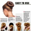 10 Pcs Hair Bun Maker - Donut Bun Maker for Hair(5 medium and 5 small),Ballet Bun for Women and Kids with Elastic Hair Ties, Hair Pins(Black)