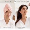 Luckzong Microfiber Hair Towel Wrap for Women/Men,Hair Wrap Towels for Curly Hair,Hair Turban Towel with Elastic Band,Head Towel for Wet/Long/Thick Hair,Hair Plopping Towel Curly (Pink)