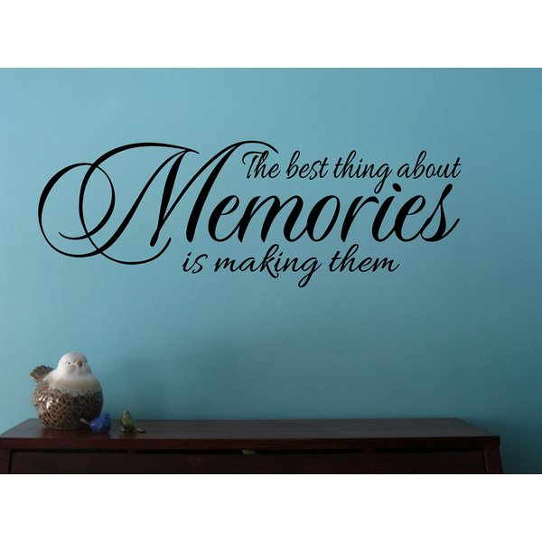 Wall Decor Plus More WDPM3532 "The Best Thing about Memories is Making Them" Wall Decal Quote for Home, Vinyl Sticker Art, Black, 23" x 8"