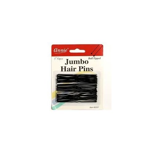 Annie Jumbo Hair Pins 3" 32Ct Black