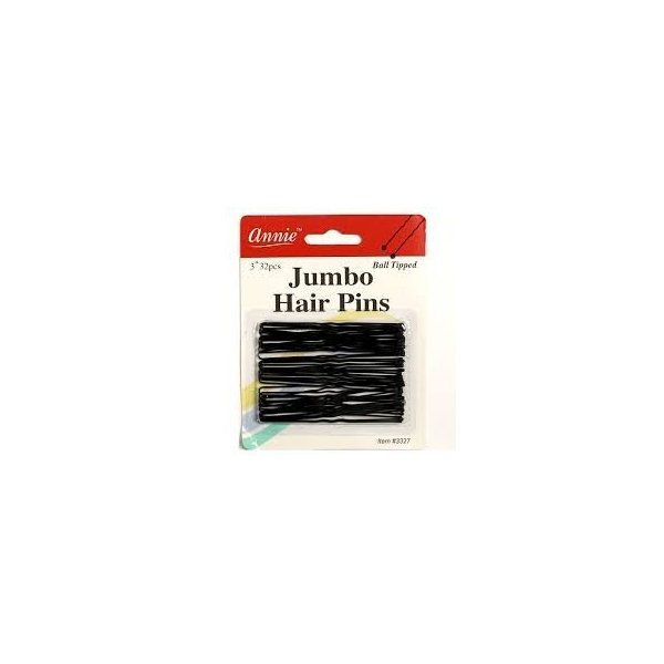 Annie Jumbo Hair Pins 3" 32Ct Black