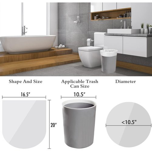 Charmount Small Trash Can Liners, Garbage Bags for Bathroom, Kitchen, Office, Bedroom, 2.6 Gallon, Unscented,105 Counts (White) …