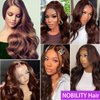JISHUN Chocolate 13x4 Auburn Brown Body Wave Lace Front Wigs Human Hair Wigs HD Transparent Lace Front Wig glueless wigs 180% Density Brown Colored Glueless 10A Curly Human Hair Wigs