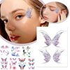 Butterfly Temporary Tattoos Glitter 14 Sheets Sticker Fairy Festival Rave Accessories for Women Eye Face Makeup Party Gifts Decoration Waterproof Butterfly Temporary Stickers