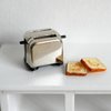 Dollhouse Miniature Silver Toaster with 2 Pieces of Toast, Dollhouse Kitchen Utensil Machine 1/12 Scale Bread Machine, for Dollhouse Kitchen Accessories