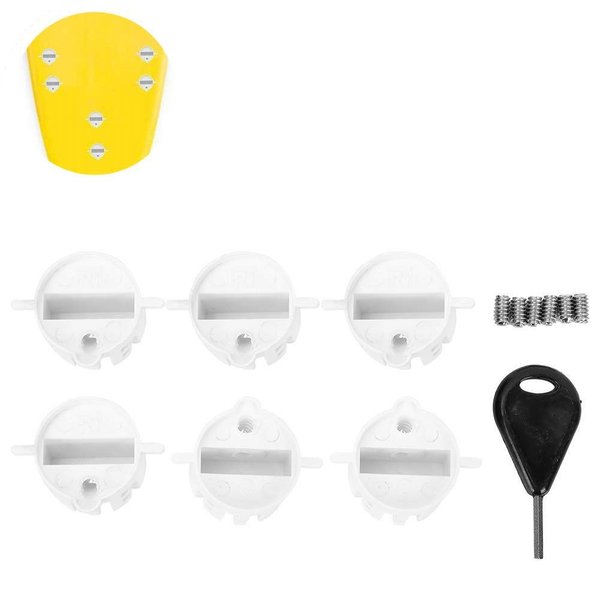 ZJchao FCS Plug Surf Fin Plug, 6pcs Surf Fin Plug Plastic Cup Plug Surfboard FCS Round Surf Fin Plug G5 Box Fin Plug Screw Key Surfing Plug Surfboard Leg Rope Leash Plug (2#)