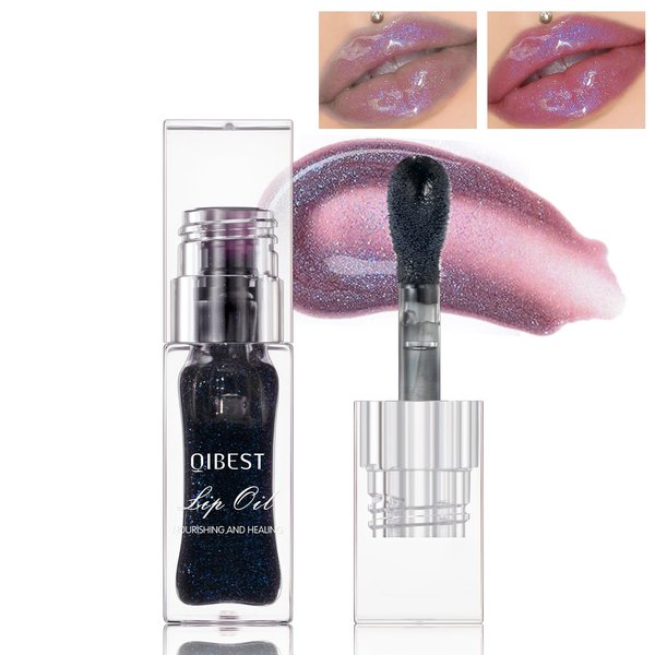 Magic Color Changing Moisturizing Lip Glow Oil, 2024 New Glitter Color Changing Lip Oil, Warm Change Moisturizing Lip Gloss, Non-sticky Long Lasting Nourishing Transparent Lip Care