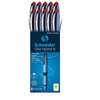 Schneider One Hybrid N Rollerball Pen, 0.5 mm Hybrid Needle Tip, Light Blue Barrel, Red Ink, Box of 10 Pens (183502)
