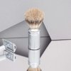 MÜHLE Traditional Silvertip Badger Shaving Brush | Chrome Plated Stainless Steel Handle | Luxury Shave Accessory for Men