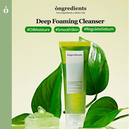 ONGREDIENTS Heartleaf Houttuynia Cordata Deep Foam Cleanser, Moisturizing Salicylic Acid Face Wash, 4.05 Fl Oz