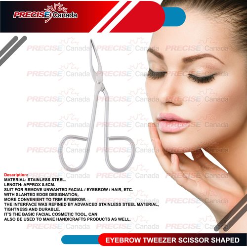Precise Canada: Eyebrow Tweezer Stainless Steel Scissors Shaped Slant Tip Tweezer Clip