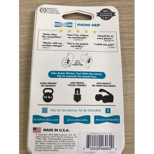 One Source Disticor Black Love Handle Phone Grip, 1 EA