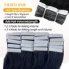 Tape in Hair Extensions Human Hair, Body Wave Real Human Hair Pieces 50G/Set 20pcs Double Sided Tape in Extensions for Black Women Adhesive Glue in Extensions 20inch