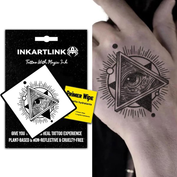 INKARTLINK Temporary tattoo, magical tattoo lasts 7-15 days, waterproof and non-reflective, exquisite packaging, unique design(Eye of Heaven)