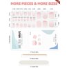 EBANKU Gel Toe Nail Stickers Cured Gel Nail Strips for Toes Gel Toenail Strips Nail Art Wraps Long-Lasting Toe Gel Nail Polish Wraps Gel Nail Art Stickers for Toes UV/LED Lamp Required (Gradient Pink)