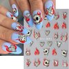 7 Sheets Halloween Skull Nail Art Stickers Scream Ghost Eyes Exquisite 5D Embossed Self-Adhesive Nail Decals Skeleton Clown Design Nail Supplies Spider Nail Art Accessories for Women DIY Decorations