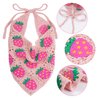 hoyuwak 3pcs Strawberry Crochet Head Scarf Bandanas Headbands Hair Scarf Head Coverings Hair Accessories for Women Girls Hair Styling Valentine's Day Holiday Decor