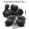 BOTPOV Aviator Sunglasses for Men Women Polarized UV400 Protection Mirrored Lens Metal Frame with Spring Hinges