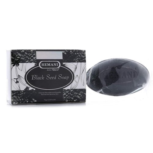 Hemani Black Seed Bar Soap - All Skin Types - 75g (2.65 oz) - 100% Halal All Natural Bar Soap - Improve Skin Health