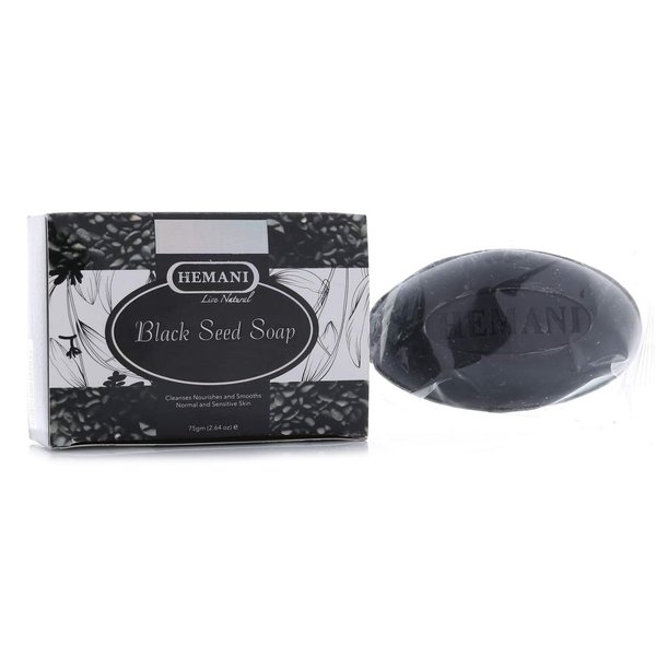 Hemani Black Seed Bar Soap - All Skin Types - 75g (2.65 oz) - 100% Halal All Natural Bar Soap - Improve Skin Health