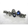 Slim blue gray bow crystal hair barrette clip bridal clip bridal barrette hair