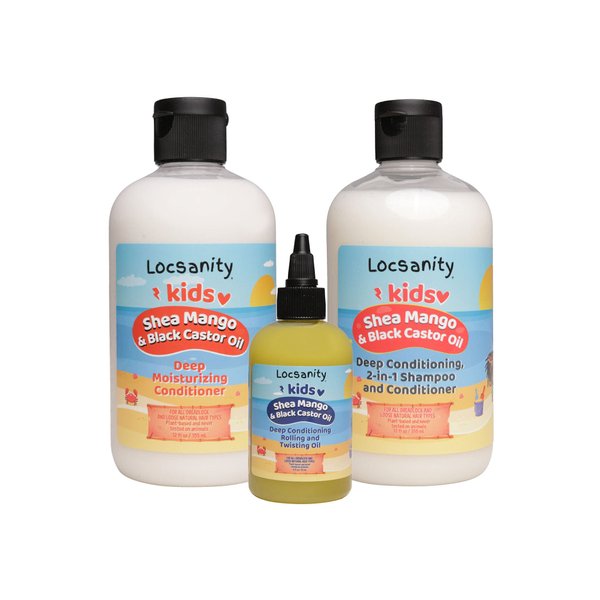Locsanity Kids Shea Mango & Black Castor Oil Loccare/Haircare Bundle (Loccare Bundle)