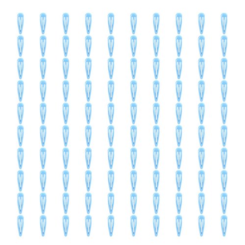 100 Pack 2 Inch Solid Blue Snap Barrettes for Women,Enamel Metal Hair clips for Girls,Kids Teens or Toddlers,No-Slip Hair Accessories