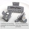 Checkered Hair Claw Clips,Pack of 3,Vintage Black/White Checkered Claw Clips Cellulose Acetate Banana Clips,Nonslip Hair Clamp for Women Girls (Black/White)