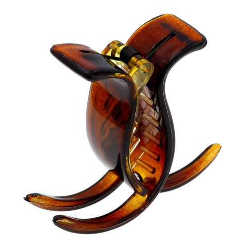 Camila Paris NV06 French Hair Clip for Women, Brown 3 Teeth Ponytail Holder, Girls Hair Claw Clips Jaw Fashion Durable Styling Hair Accessories for Women, Strong Hold No Slip Grip, Made in France