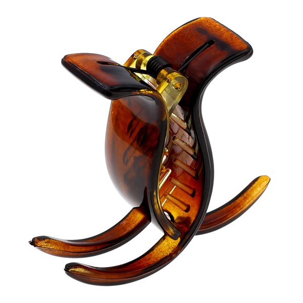 Camila Paris NV06 French Hair Clip for Women, Brown 3 Teeth Ponytail Holder, Girls Hair Claw Clips Jaw Fashion Durable Styling Hair Accessories for Women, Strong Hold No Slip Grip, Made in France