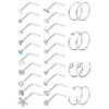 MILACOLATO 28Pcs 20G Nose Rings for Women | 316L Surgical Stainless Steel Nose Rings Hoops | Hypoallergenic L Shaped Nose Rings Studs | Nose Piercing Jewelry for Women Men