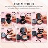 2 Pieces Empty Cushion Foundation Box Portable Cushion Puff Box Refillable Powder Puff Box Empty Powder Container with Sponge Powder Puff for Women Travel Vacation, Black, 0.5 oz