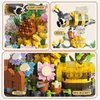 OLTLYUNH Flower Bouquet Building Set for Adult,Mini Plant Bonsai Tree Friend Set,Botanical Collection Gift for Kids,Office Home Decor Building Block, New Year Birthday Gift for Women Boys Girls(Bee)