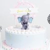 1 Pair Blue Elephant Cake Toppers, Elephant Figure Collection Playset Doll Toy Figurines For Baby Shower Kids Birthday Cake Decoration