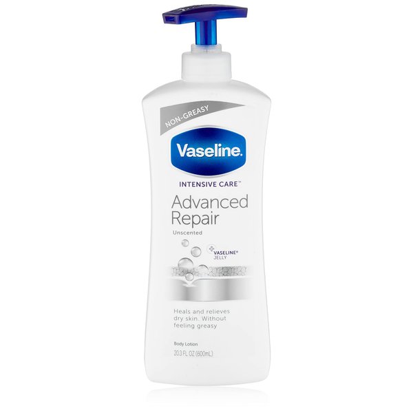 Vaseline Intensive Care Body Lotion, Advanced Repair Unscented, 20.3 oz
