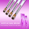 Shine Chance 4Pcs Acrylic Nail Brushes Set, Kolinsky Acrylic Nail Art Brush, Art Design & Polish Mistake Cleaning Manicure Tools for Women Acrylic Application (Size 6 8 12 14)